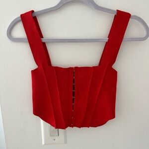Zara Red Crop Tank Top Bustier